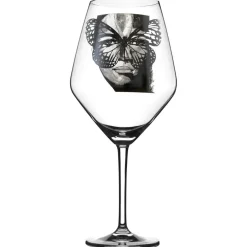 Golden Butterfly B&W Wine Glass Black