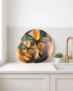 Golden Butterfly Tray, 46 cm