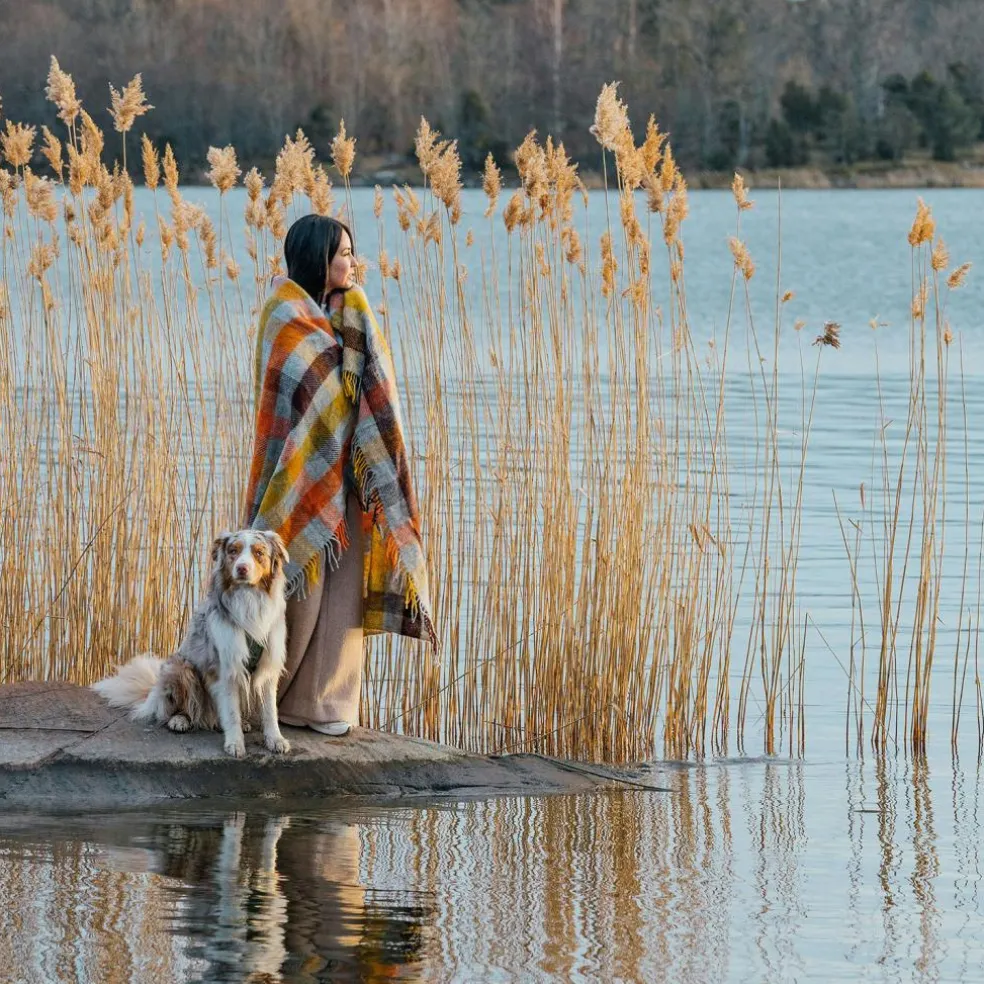 Gotland Plaid 130x200 cm, Blue