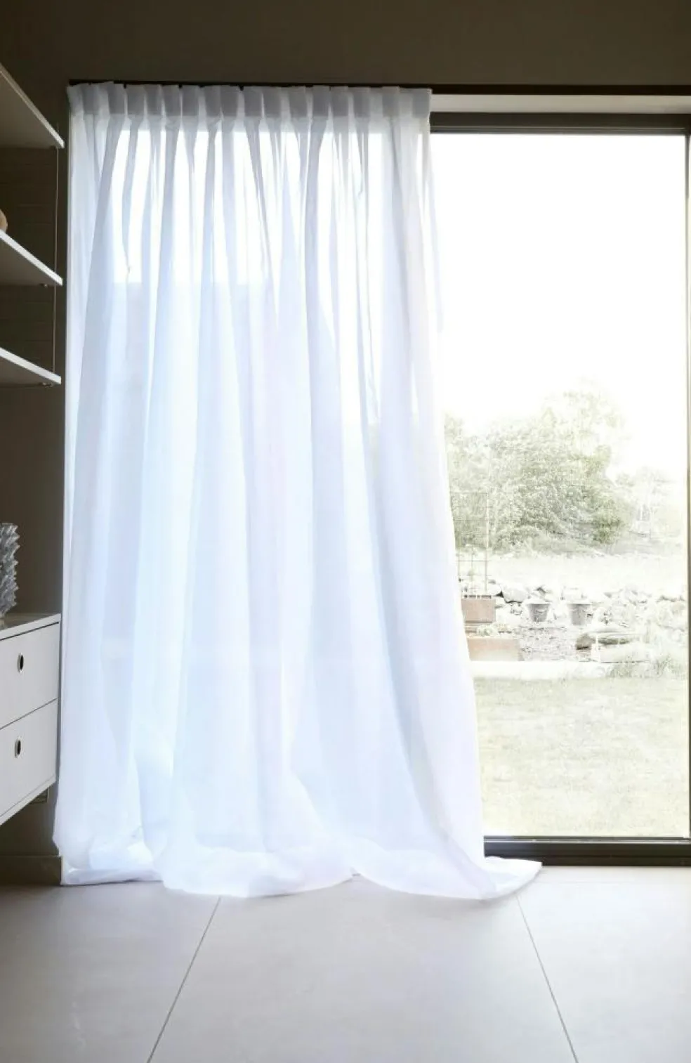 Grace Curtain Double Width 290x250 cm, Chalk White