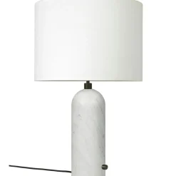 Gravity Table Lamp Large, White Marble / White