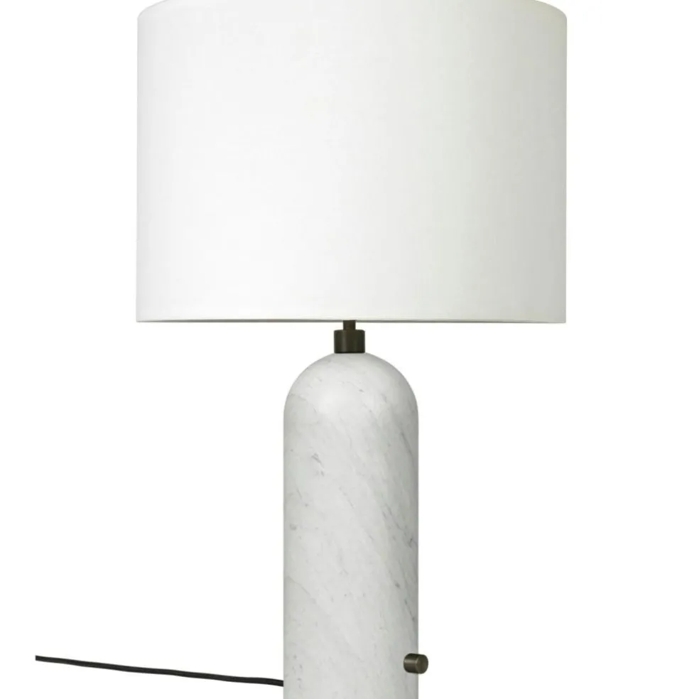 Gravity Table Lamp Large, White Marble / White