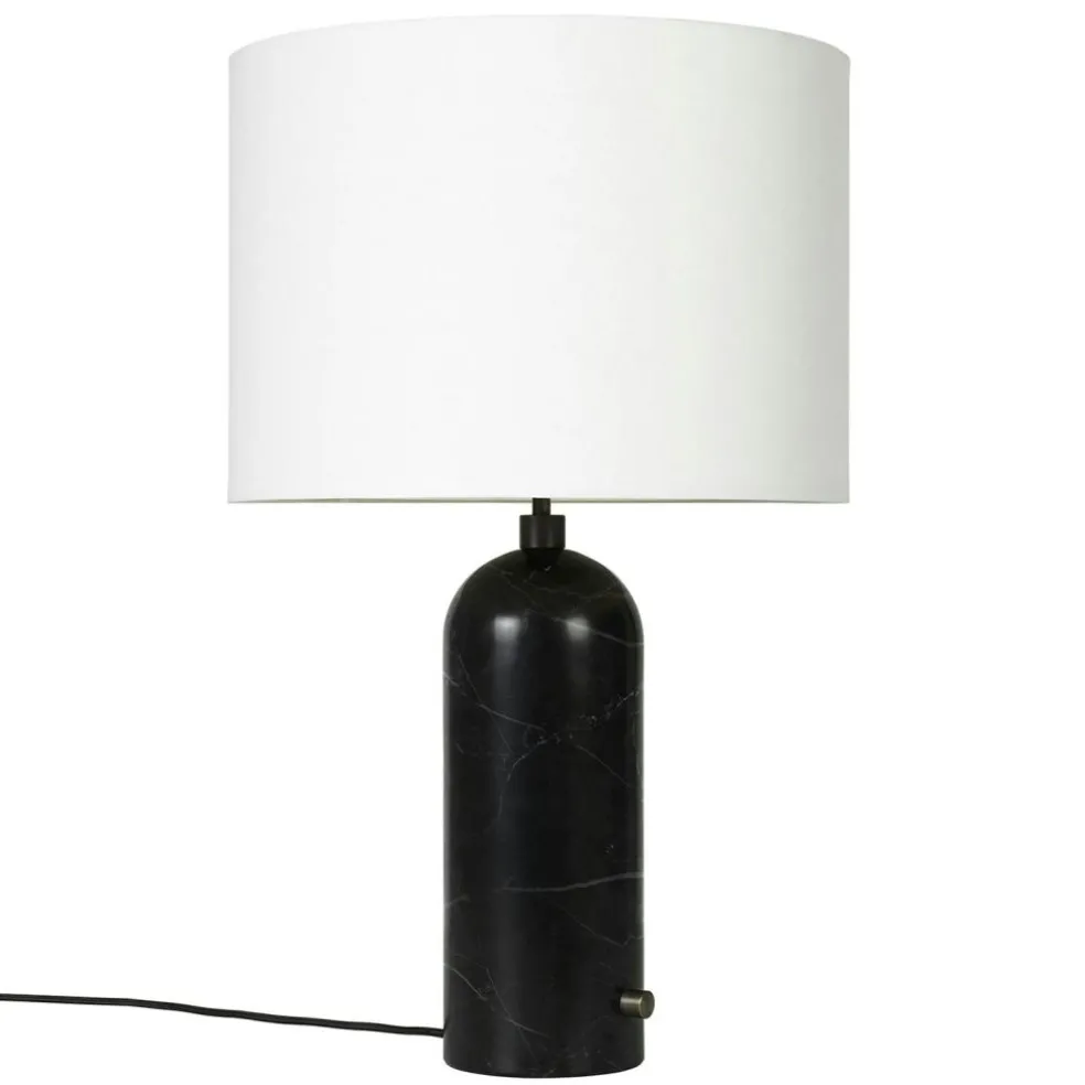 Gravity Table Lamp Large, White Marble / White