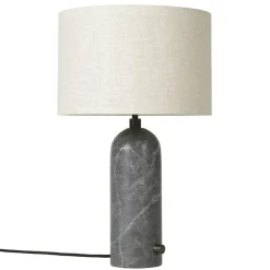 Gravity Table Lamp Small, Black Marble / Canvas