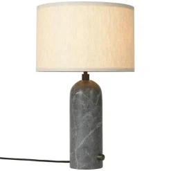 Gravity Table Lamp Small, Black Marble / Canvas