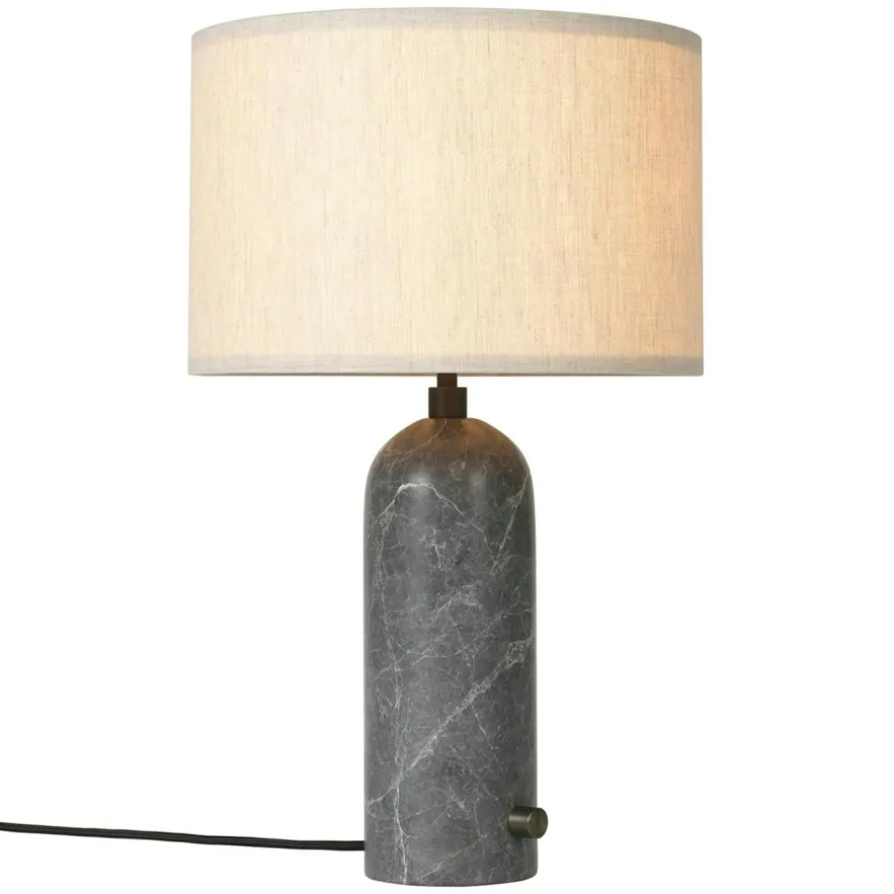 Gravity Table Lamp Small, Black Marble / Canvas