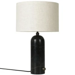 Gravity Table Lamp Small, Black Marble / Canvas