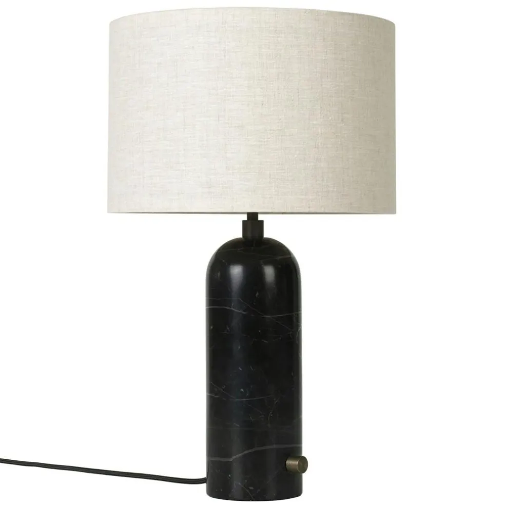 Gravity Table Lamp Small, Black Marble / Canvas