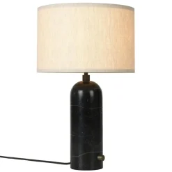 Gravity Table Lamp Small, Black Marble / Canvas