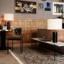 Gravity Table Lamp Small, Black Marble / Canvas