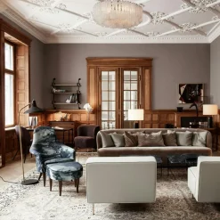 Gravity Table Lamp Small, Black Marble / Canvas