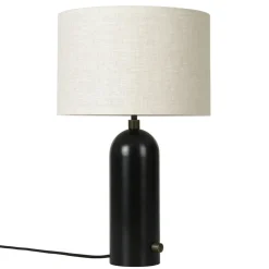 Gravity Table Lamp Small, Black Marble / Canvas