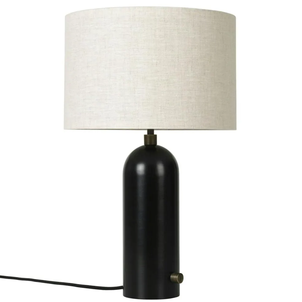 Gravity Table Lamp Small, Black Marble / Canvas