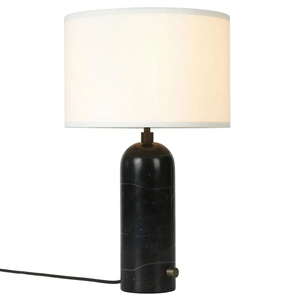 Gravity Table Lamp Small, Black Marble / Canvas