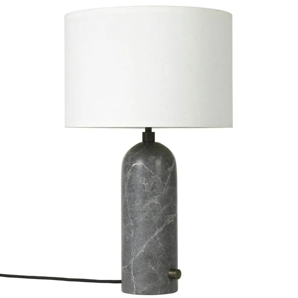 Gravity Table Lamp Small, Black Marble / Canvas
