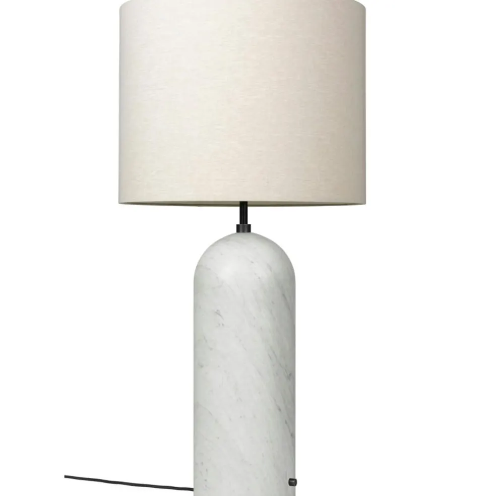 Gravity XL Floor Lamp Low, White Marble / White