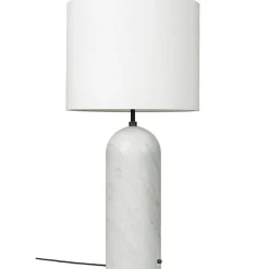 Gravity XL Floor Lamp Low, White Marble / White