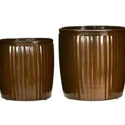 Groove Planter 2-pack, Brown