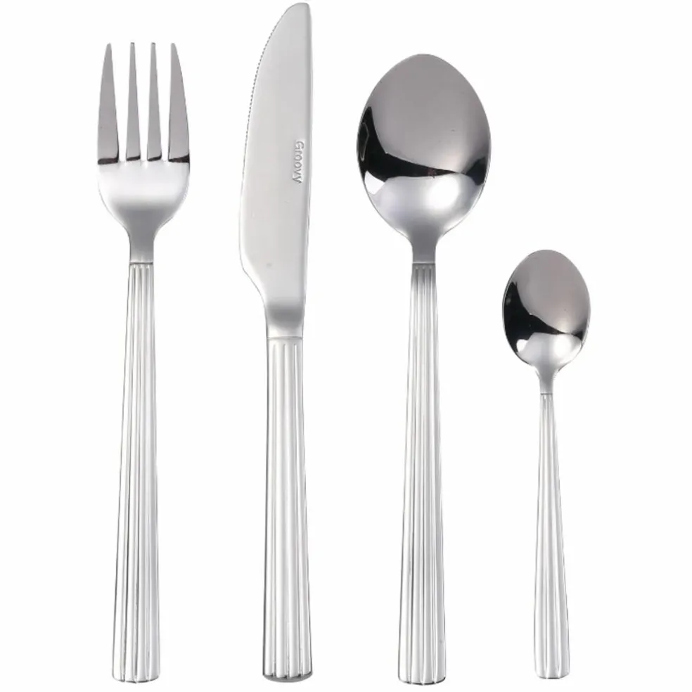 Groovy Cutlery Set, 48 Pieces