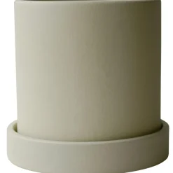 Grow Pot With Saucer, Creme