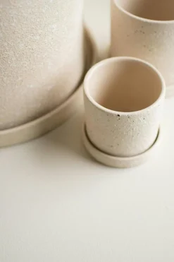 Grow structure Pot With Saucer 30 cm, Creme