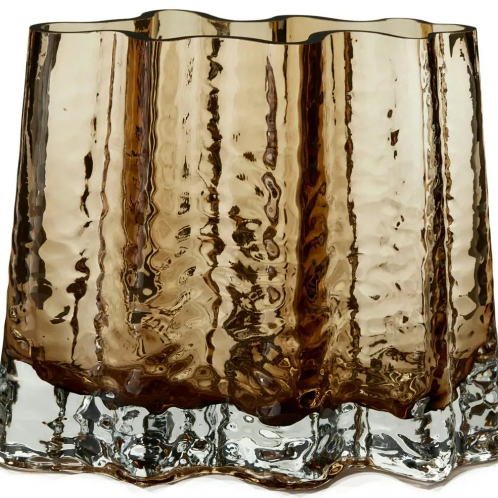 Gry Wide Vase H19 cm, Cognac