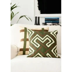 Gujarat Cushion Cover 50x50 cm, Taupe/Cactus Green