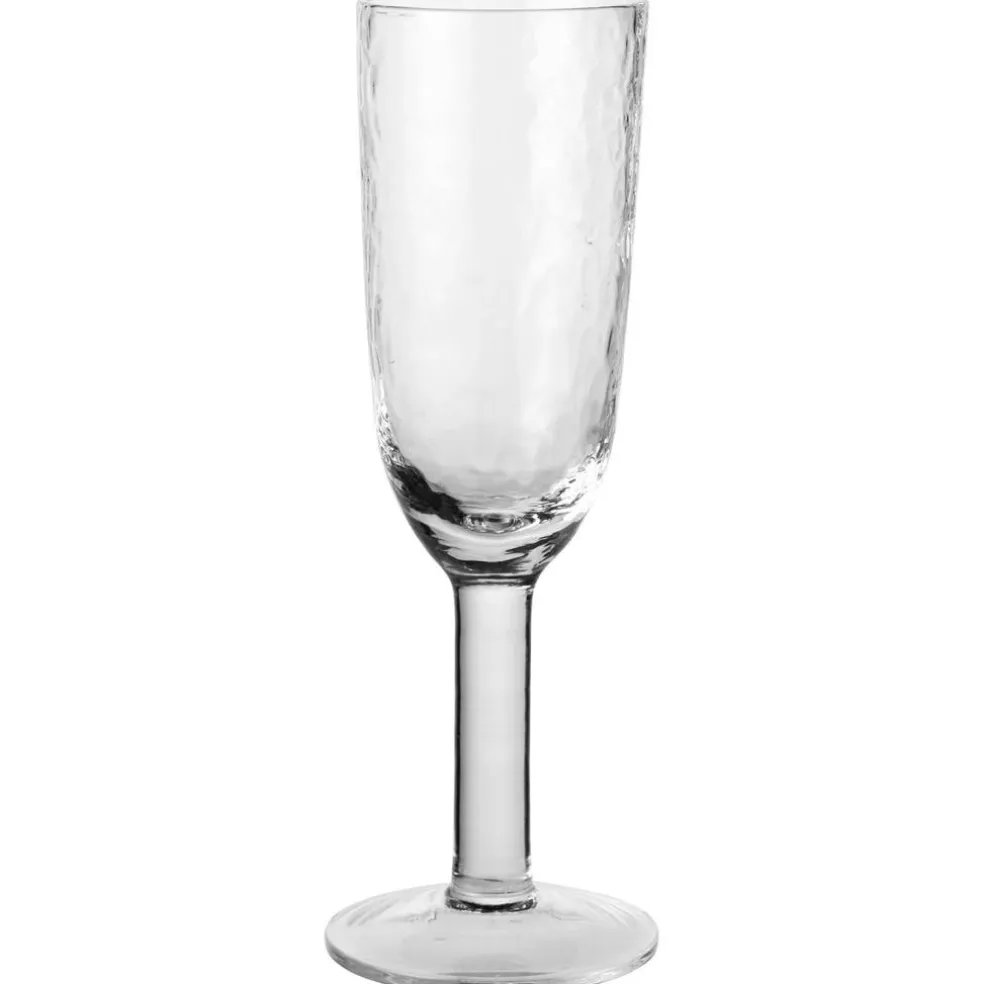 Hammered Champagne Glass, Clear
