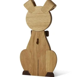 Hanging Happy Dog Wall Ornament, Oak