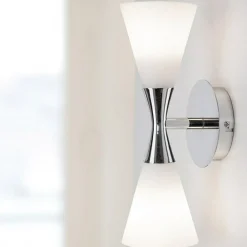Harlekin Duo Wall Lamp, Chromium/White