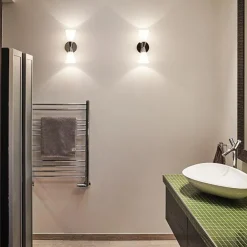 Harlekin Duo Wall Lamp, Chromium/White