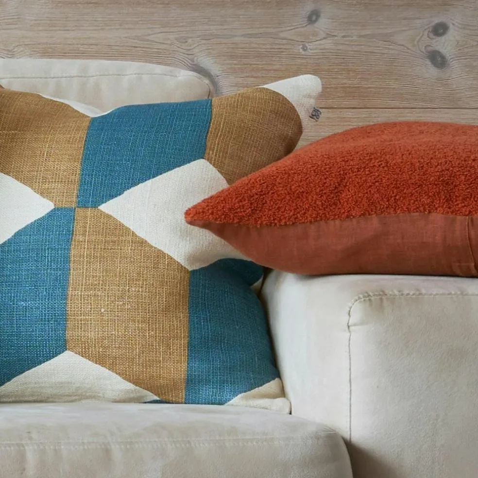 Hawa Cushion Cover 50x50 cm, Heaven Blue / Khaki