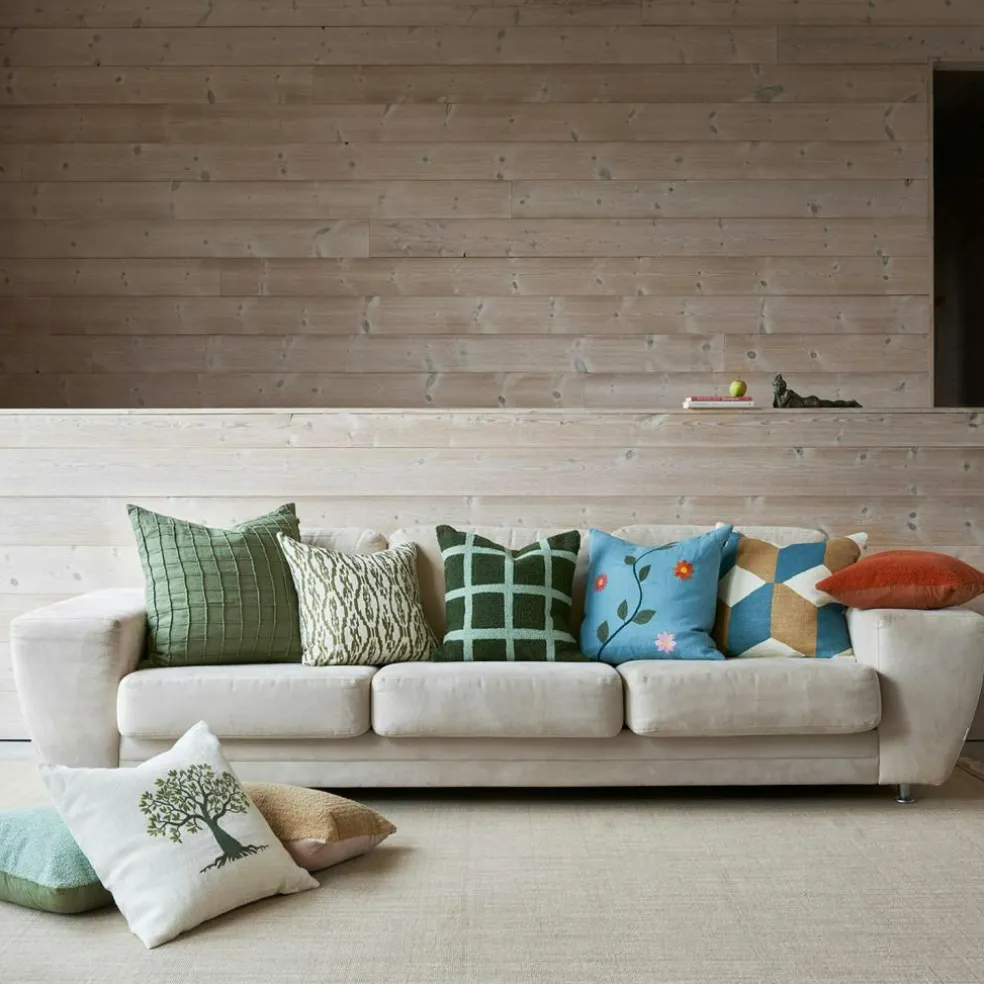 Hawa Cushion Cover 50x50 cm, Heaven Blue / Khaki