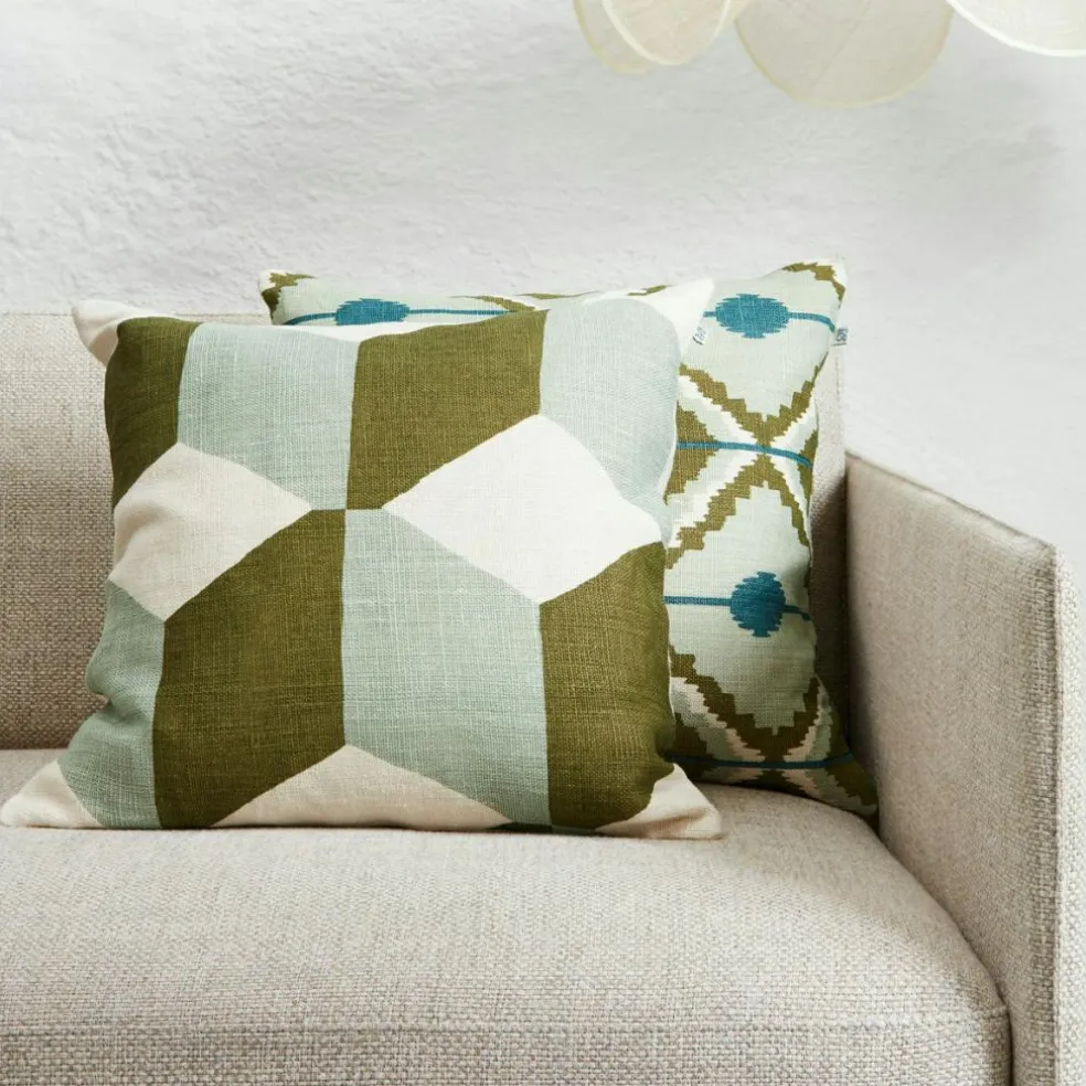 Hawa Cushion Cover 50x50 cm, Heaven Blue / Khaki