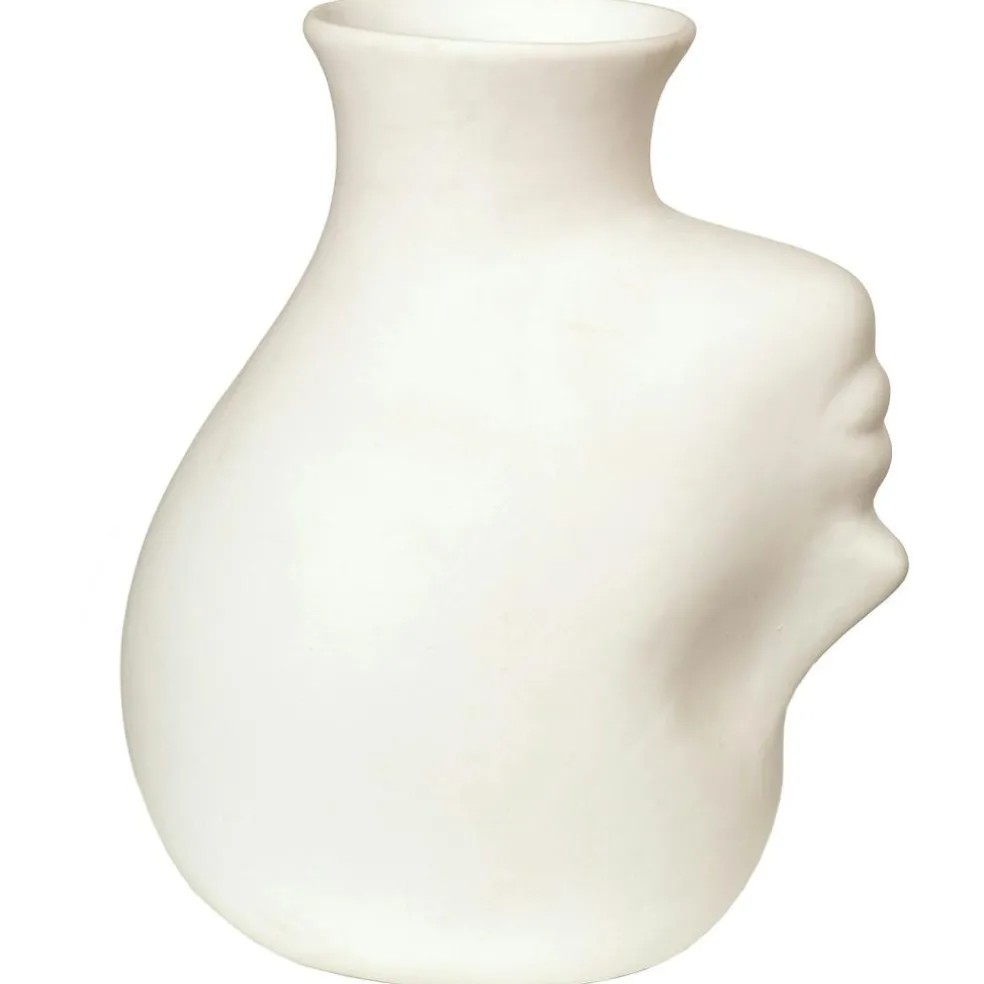 Head Upside Down Vase, White