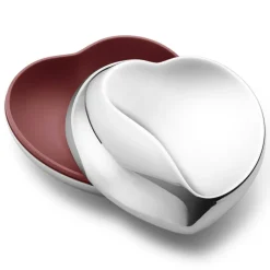 Heart Bonbonniere Jewellery Box Burgundy, 7 cm