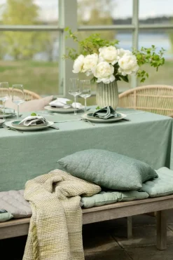 Hedvig Table Cloth Treated 140x310 cm Chambray, Silver / Beige