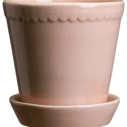Helena Pot With Saucer 18 cm, Quartz Rose