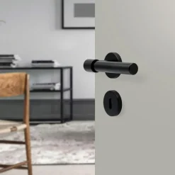 Helix 200 Plain Door Handle, Matt Black