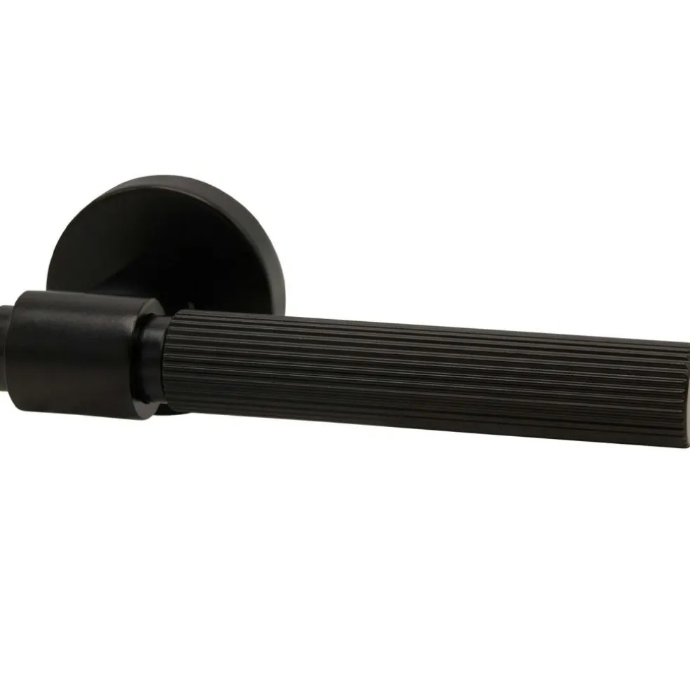 Helix Stripe 200 Door Handle With Keyhole, Matte Black