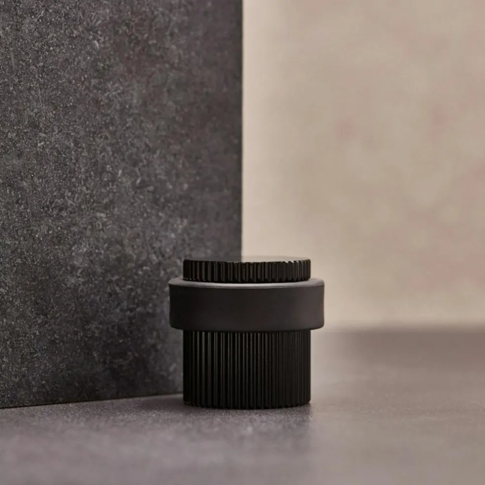 Helix Stripe Door Stop, Antique bronze