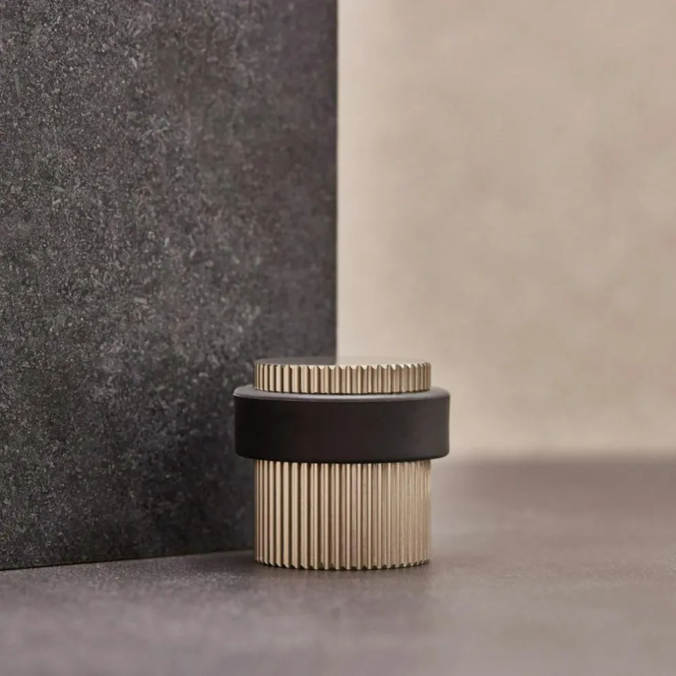 Helix Stripe Door Stop, Antique bronze