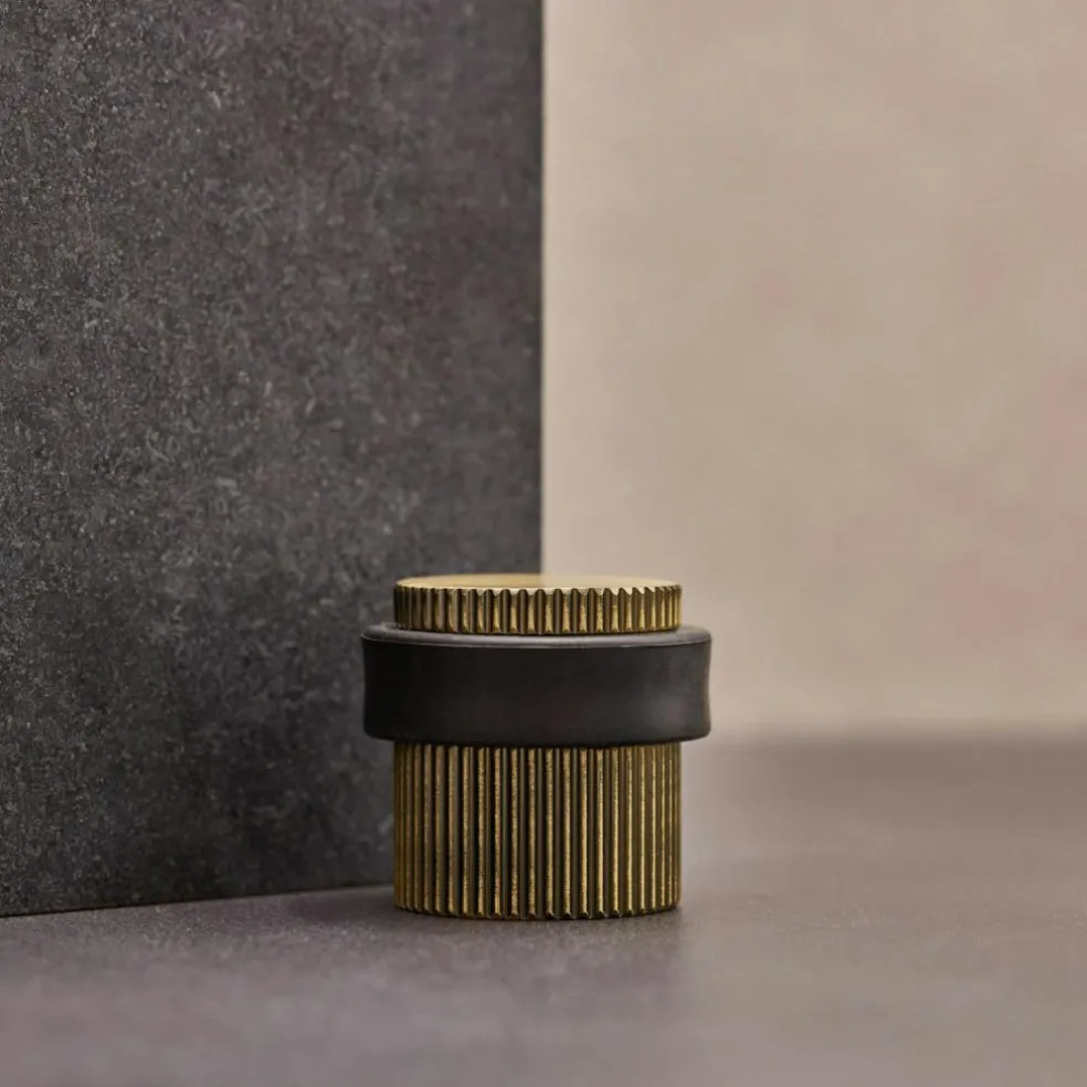 Helix Stripe Door Stop, Antique bronze