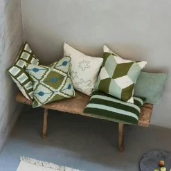 Hira Cushion Cover 50x50 cm, Aqua / Cactus Green