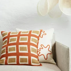 Hira Cushion Cover 50x50 cm, Aqua / Cactus Green