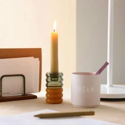 Hoop Candle Holder, Green/Milky Green