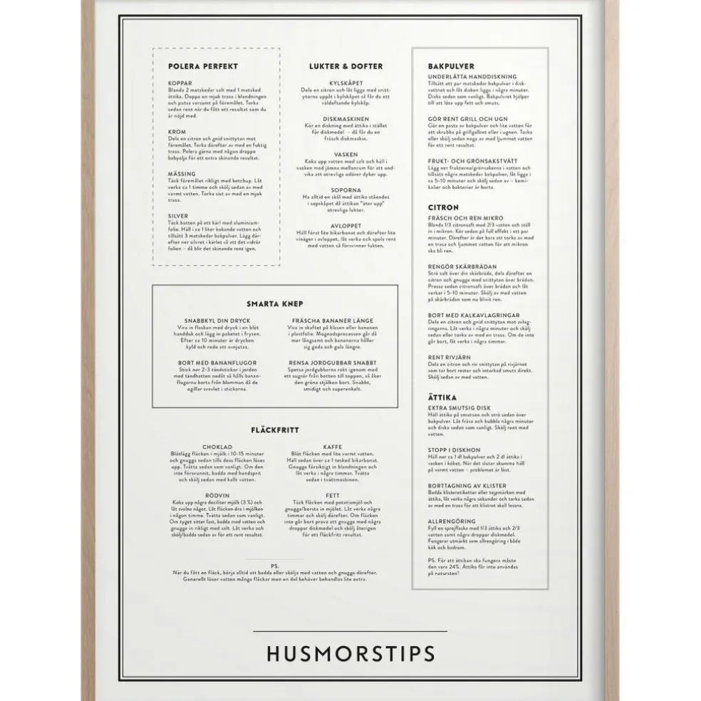 Housewife Tips Poster, 50x70 cm