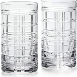 Hudson Plaid Highball Glass 2-pack