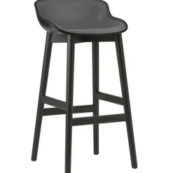 Hyg Bar Stool 75 cm, Upholstered Front, Olive / Black Oak
