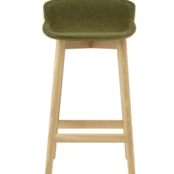 Hyg Bar Stool 75 cm, Upholstered Front, Sand / Oak